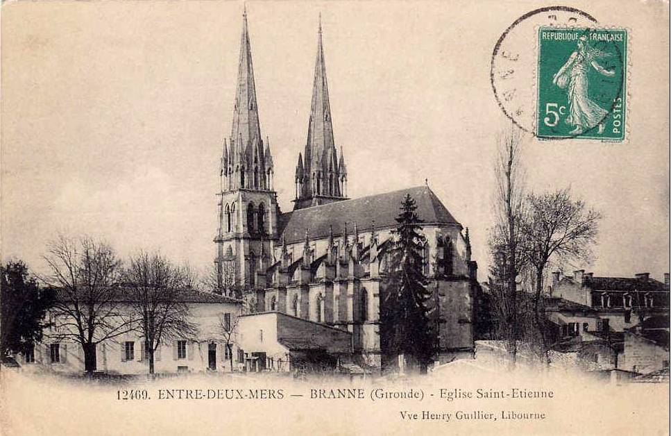 Carte postale de L'église Saint Etienne de Branne